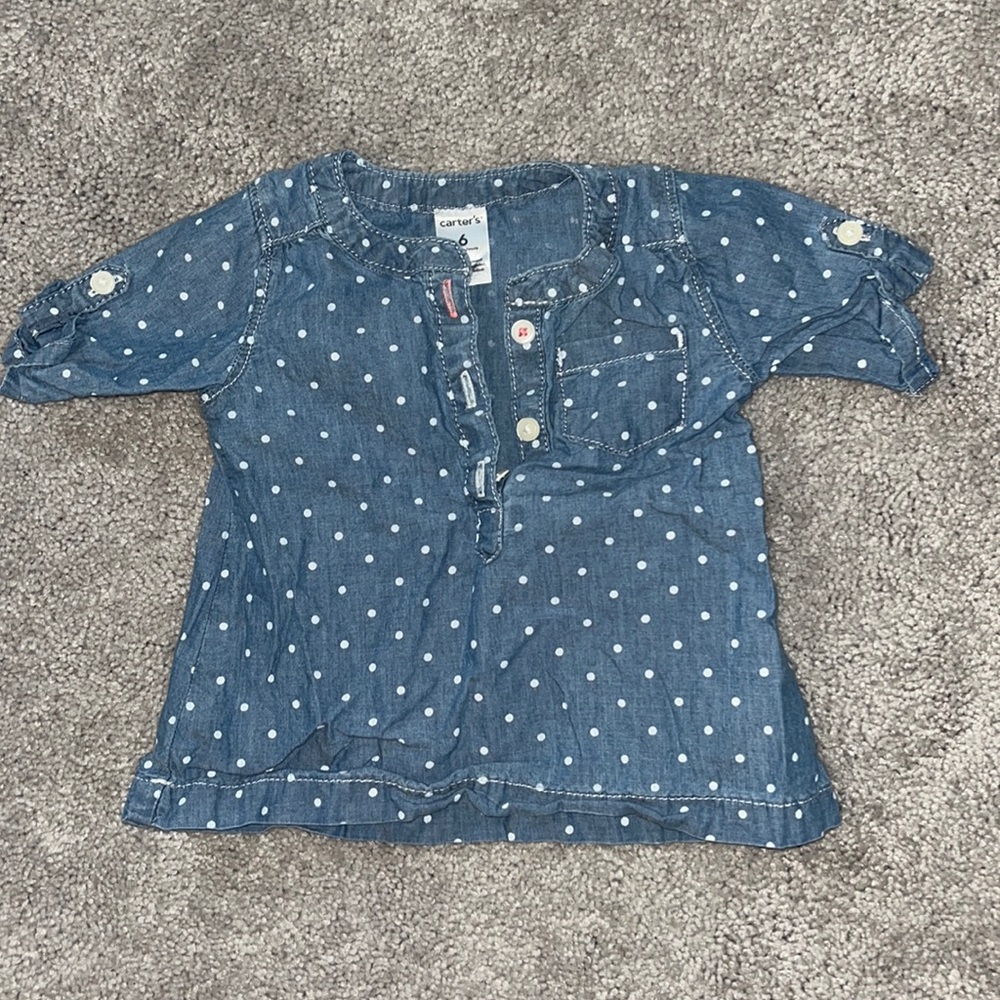 Baby Girl Blue Jean Top (Size: 6 Months)